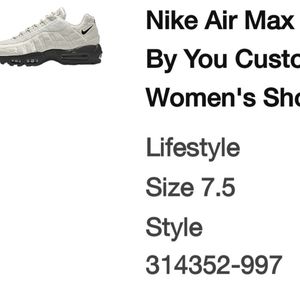 Custom Nike Air Max Size 7.5 Black & White